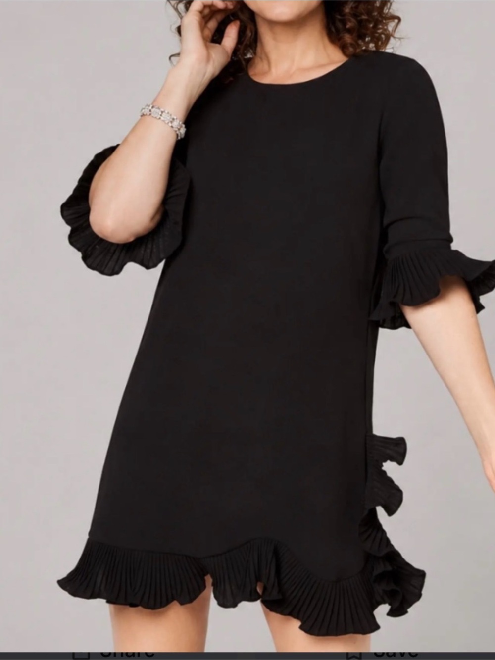 Elegant Black Ruffle Sleeve Shift Dress